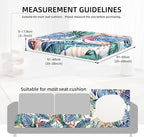 8Pcs Outdoor Cushion Covers, Patio Cushion Covers,Stretch Elastic Slipcovers, Replacement Washable & Reusable Furniture Protector for Patio Couch(Tropical Style,Cover Only)