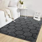 TWINNIS Super Soft Shaggy Rugs Fluffy Carpets, 5x8 Feet, Indoor Modern Plush Area Rugs for Living Room Bedroom Kids Room Nursery Home Decor, Upgrade Anti-Skid Rectangular Fuzzy Rug, Dark Gray