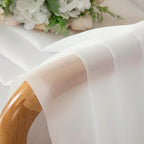 Aiyufeng Modern Sheer Window Curtains, Rod Pocket Long Curtains Translucent Drapes Semitransparent Privacy with Light Through for Bedroom/Living Room, Ivory, W40 x L96, 2 Pieces