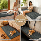 hyha Couch Covers for Dogs Washable, Non Slip Plush Dog Sofa Protectors, Fuzzy Pet Couch Covers for 3 Cushion Sofa Pet Friendly (Dark Grey, 27.6" x 27.6")
