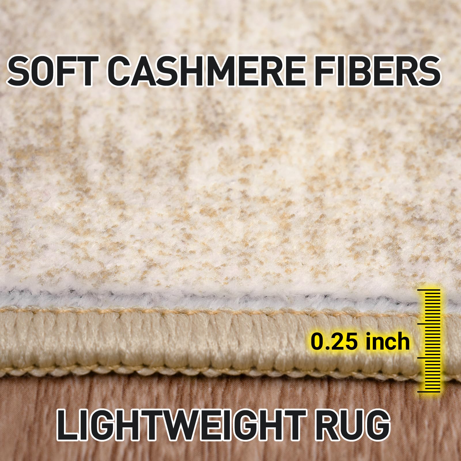 2'6''x8' Runner Rugs Washable Rug: Modern Abstract Hallway Beige Carpet