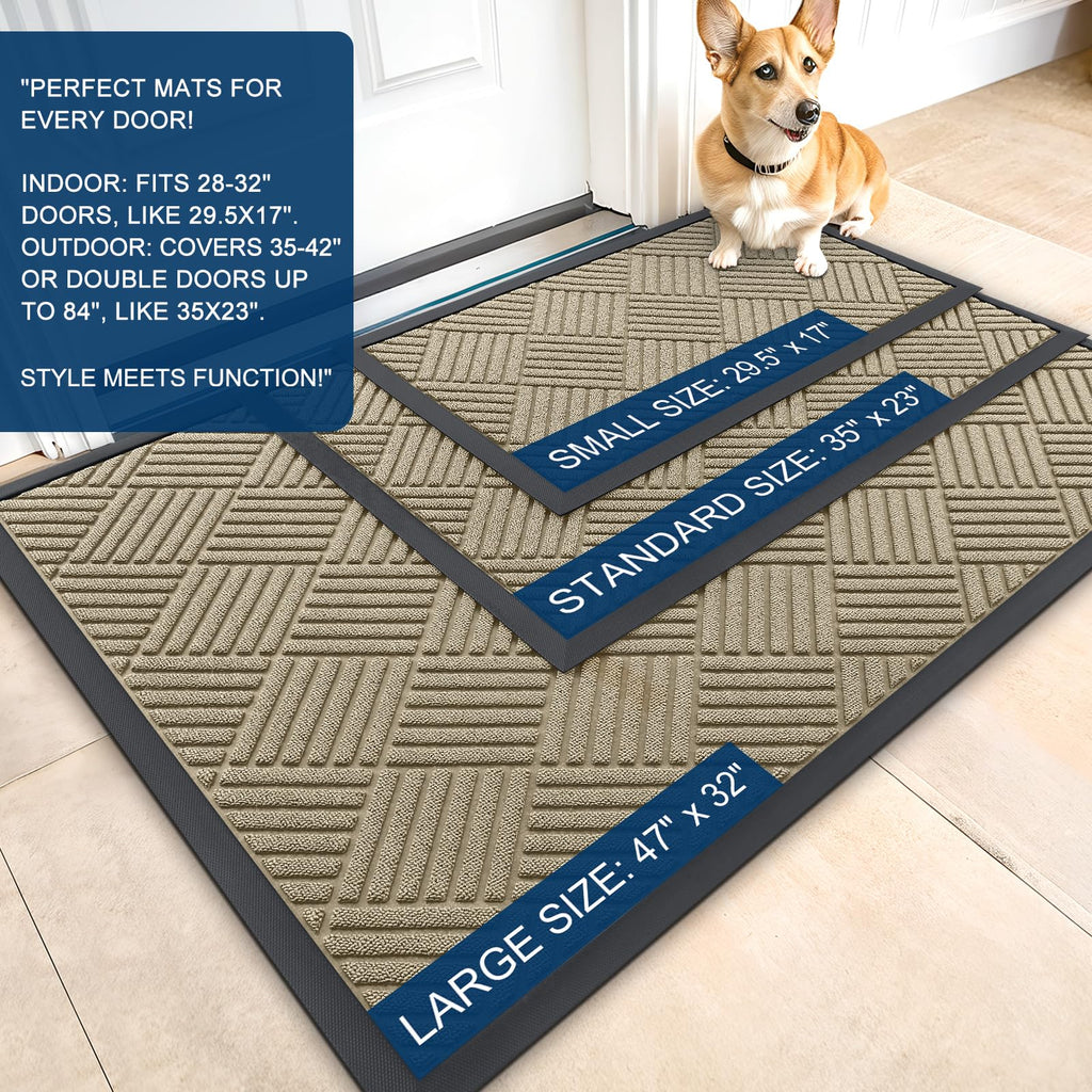 OLANLY Front Door Mat Outside Entrance 33x21, Waterproof Heavy-Duty Doormat
