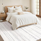 Nakagishi 8x10 Area Rugs Living Room: Washable Boho Large Neutral Soft Farmhouse Rug Stain Resistant Modern Moroccan Non-Slip Indoor Carpet for Bedroom Nursery Kids Playroom Office Dining Room- Gray