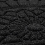 Mohawk Home Entryway Door Mat 2' X 3' All Weather Outdoor Non Slip Recycled Rubber Doormat, Rope Impressions Black