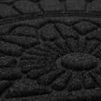Mohawk Home Entryway Door Mat 2' X 3' All Weather Outdoor Non Slip Recycled Rubber Doormat, Rope Impressions Black