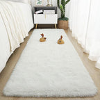Tepook Soft Runner Rugs for Bedroom 2x6 ft with Rubber Backing, Cream Fluffy Rugs for Living Room, Shag Bedside Rug Fuzzy Plush Carpet for Room, Area Rug for Dorm Nursery Hallway Indoor Home Decor