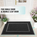 OLANLY Front Door Mat Indoor Outdoor Entrance, Waterproof All-Season, All-Weather Doormat, Sturdy Natural Rubber, Fade Resistant, Low Profile, Easy Clean Patio Porch Entryway Mat, 35x23, Black