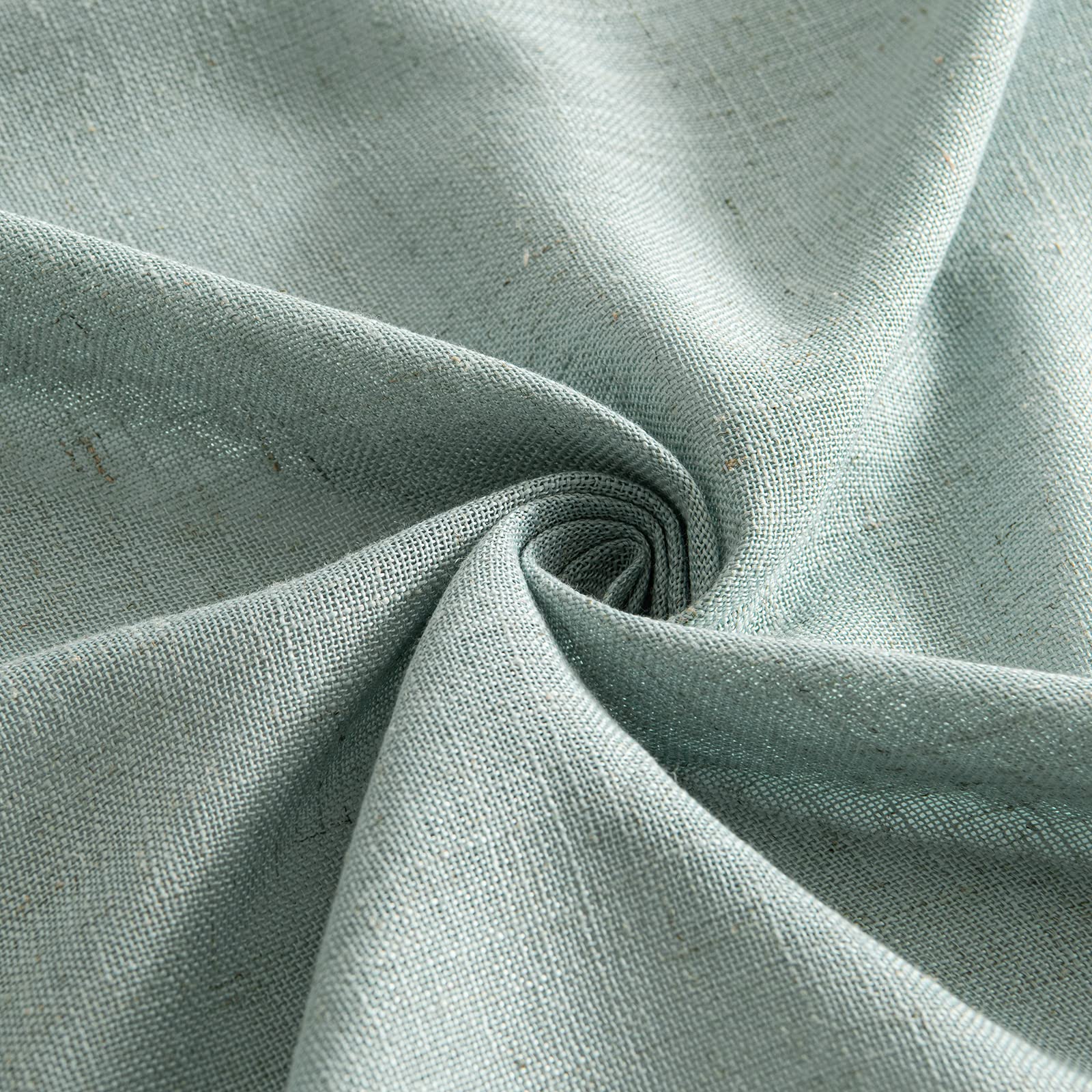 MIULEE Sea Green Linen Curtains 52x90 Inch Long for Bedroom and Living Room