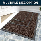 Colorxy Waterproof Doormat, Sturdy Natural Rubber Front Door Mats, Non Slip Low Profile Indoor Outdoor Entrance Mat, Stain Resistant Easy Clean Floor Mat for Patio or Entryway, 71''x47'', Dark Brown