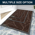 Colorxy Waterproof Front Doormat, Sturdy Natural Rubber Door Mat, 59x34