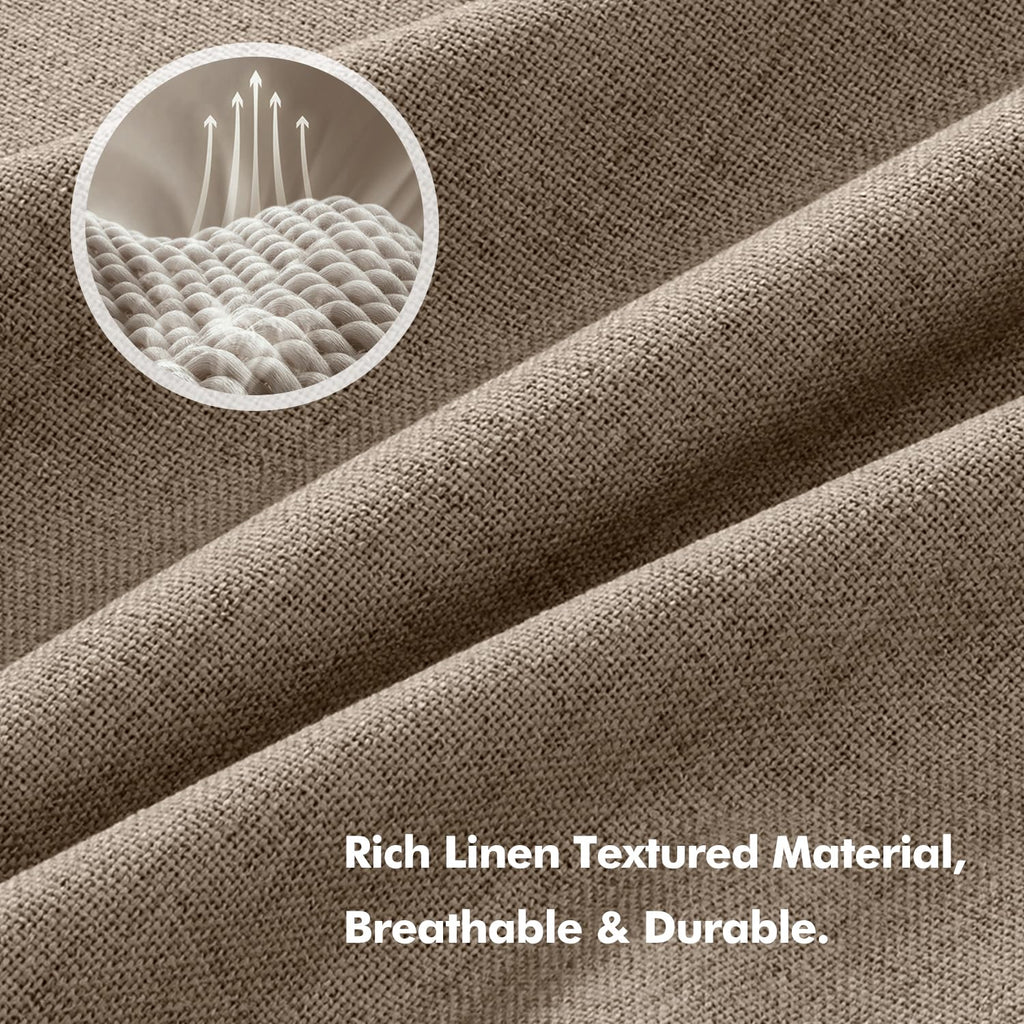 MIULEE 100% Blackout Linen Curtains 42 x 72 Inch Copper Brown 2 Panels
