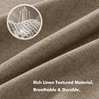 MIULEE 100% Blackout Linen Curtains 42 x 72 Inch Copper Brown 2 Panels
