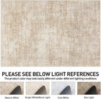 4x6 Area Rugs Washable Rug: Modern Abstract Living Room Rug Soft Anti-Skid Thin Carpet Indoor Floor Non-Shedding Carpets for Bedroom Dining Room Farmhouse Nursery Home Office - Beige