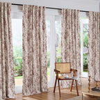 jinchan Blackout Floral Curtains for Living Room Bedroom Linen Blend Curtain Farmhouse Brick Red Printed with Lined Back Tab Rod Pocket Drapes Window Treatments 2 Panels 84 Inch