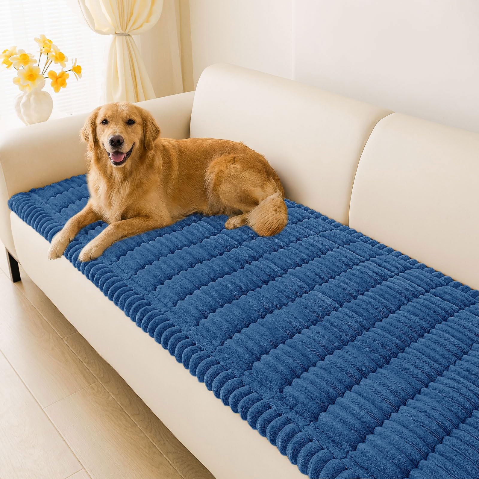 hyha Couch Cover for Dogs, Washable Non Slip Plush Flannel Sofa Protector