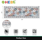HEBE Hallway Runner Rug 2'x6' Washable Vintage Distressed Area Rugs Non Slip Laundry Rug Runner Boho Floor Carpet Runners for Hallways Entryway Laundry Room Kitchen Bathroom