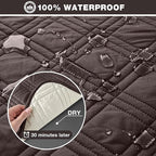 TAOCOCO 100% Waterproof Recliner Sofa Cover Non Slip Couch Cover for 3 Seat Reclining Sofa, Split Reclining Couch Covers 3-Piece with Straps, Washable Sofa Slipcover for Kids Pets(3 Seater, Chocolate)