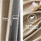 MIULEE Velvet Curtains Camel Beige 52 x 84 Inch Length Set of 2