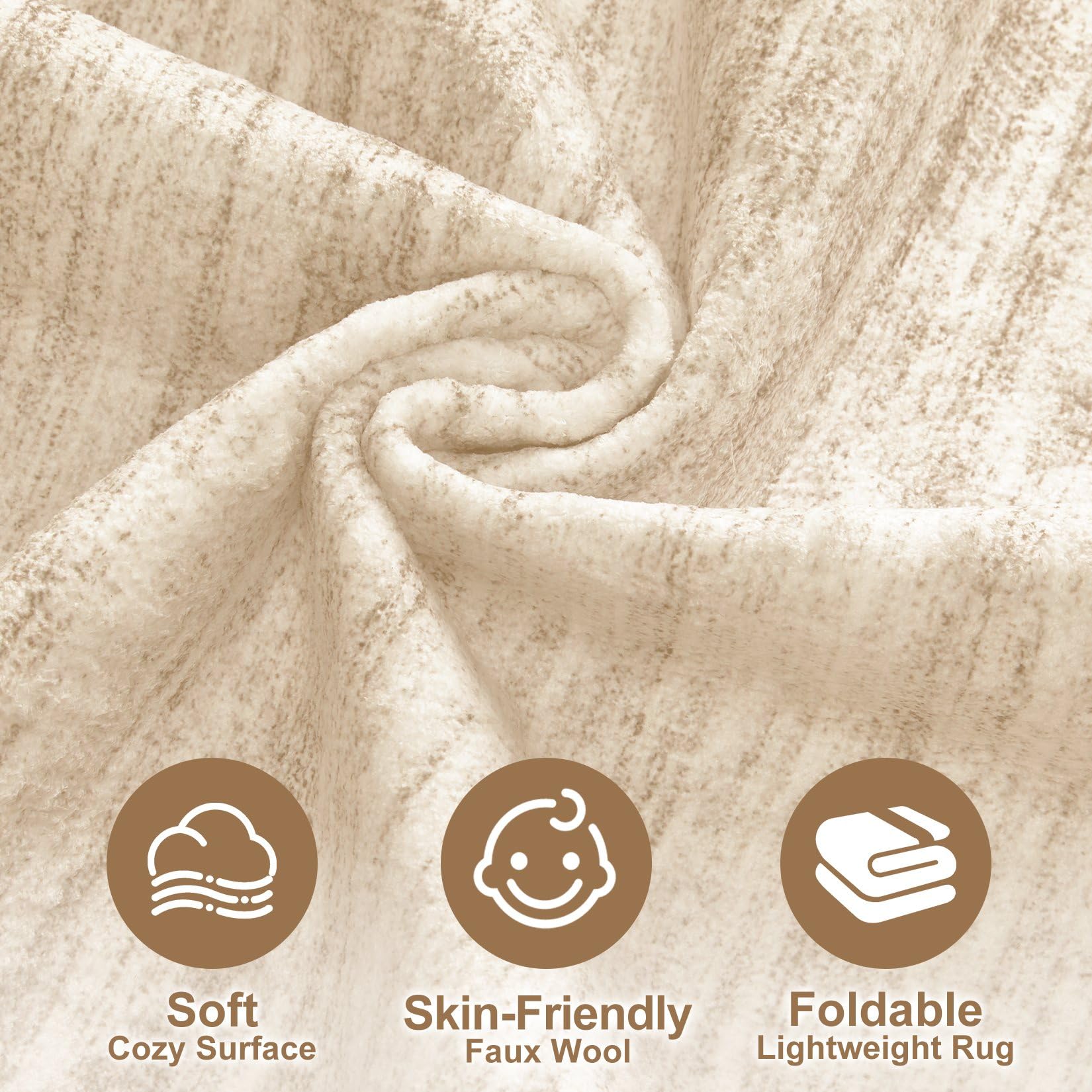 Nakagishi Boho 8x10 Area Rug Living Room Rugs Machine Washable Beige