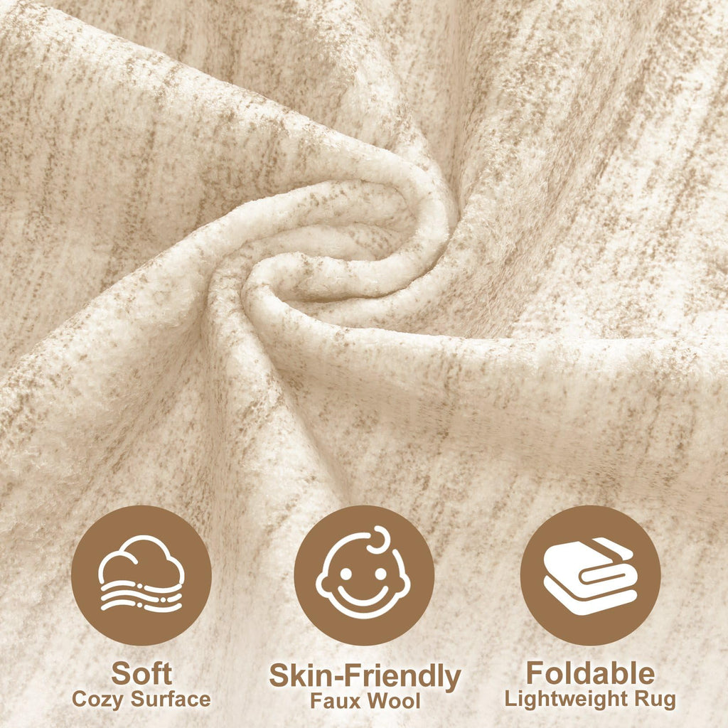 Nakagishi Boho 5x7 Area Rug Living Room Rugs Machine Washable Beige