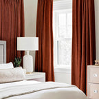 MIULEE 100% Blackout Linen Curtains for Bedroom 52x96 Inches Burnt Orange