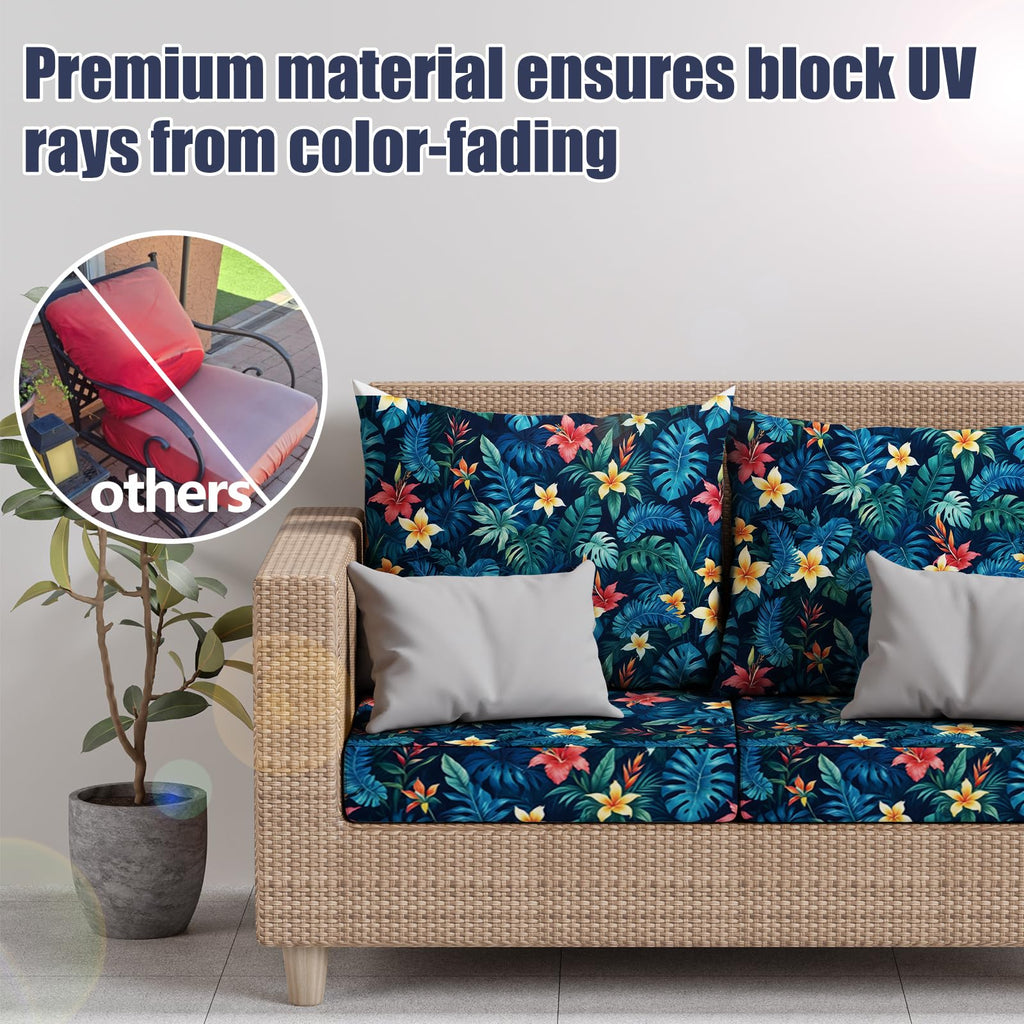 8Pcs Outdoor Cushion Covers, Stretch Patio Furniture Couch Chair Slipcovers