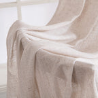 MIULEE Natural White Linen Curtains 95 Inch Length 2 Panels for Bedroom