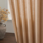 Camel Linen Curtains 90 Inch Length 2 Panels Set for Living Room Rod Pocket Back Tab Window Drapes Light Filtering Elegant Farmhouse Curtain 90 Inches Long for Dining Room Bedroom Nursery 52x90