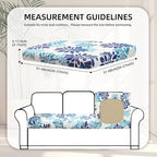 8Pcs Stretch Patio Cushion Covers,Outdoor Couch Covers Replacement,Outdoor Couch & Sofa Slipcovers,for Patio Furniture Cushion Covers,Washable Reusable Furniture Protector(Blue Flower,Cover Only)