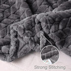 Exclusivo Mezcla Dark Grey Fleece Throw Blanket for Couch and Bed, 50x70 Inches Soft Cozy 3D Decorative Jacquard Flannel Blankets, Lightweight Fuzzy Plush Warm Throws for All Seasons