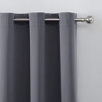 LEMOMO Grey Blackout Curtains 52 x 63 Inch/Gray Curtains Set of 2 Panels/Room Darkening Curtains for Bedroom Thermal Insulated Drape