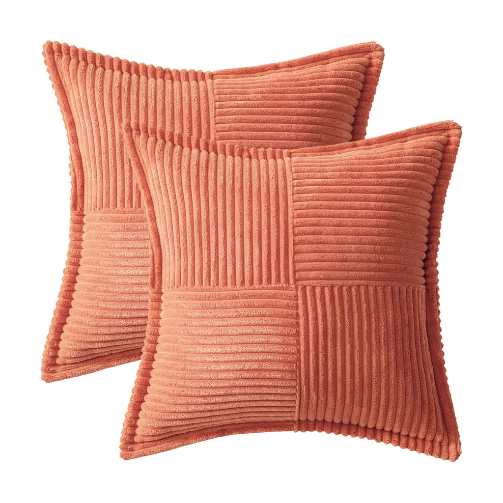 MIULEE Decorative Throw Pillow Covers for Couch 18x18 Inch Coral Red 2 Pack