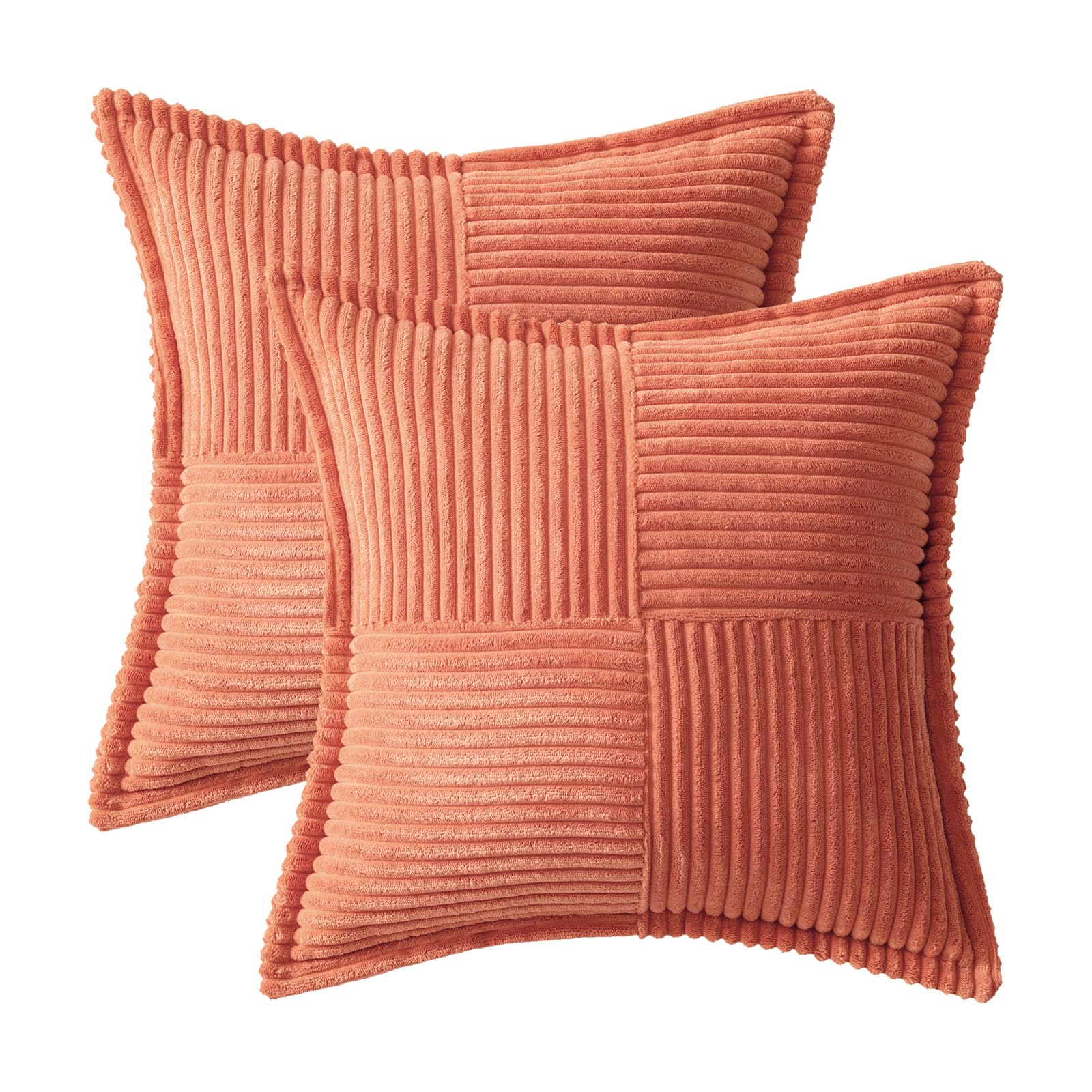 MIULEE Decorative Throw Pillow Covers for Couch 18x18 Inch Coral Red 2 Pack