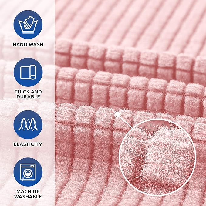 KEKUOU Stretch Chair Sofa Slipcover, Single Couch Cover,Dusty Pink