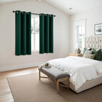 MIULEE Blackout Curtains for Bedroom 2 Panel 40 x 45 Inch Long Hunter Green