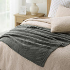 EVERGRACEHOME Chunky Chenille Knit Throw Blanket for Couch, Soft Luxurious Moss Stitch Blankets for Bed, Cozy Decorative Farmhouse Knitted Throws for Sofa, Charcoal Gray, 50" x 60"