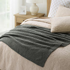 EVERGRACEHOME Chunky Chenille Knit Throw Blanket, 60 x 80, Charcoal Gray