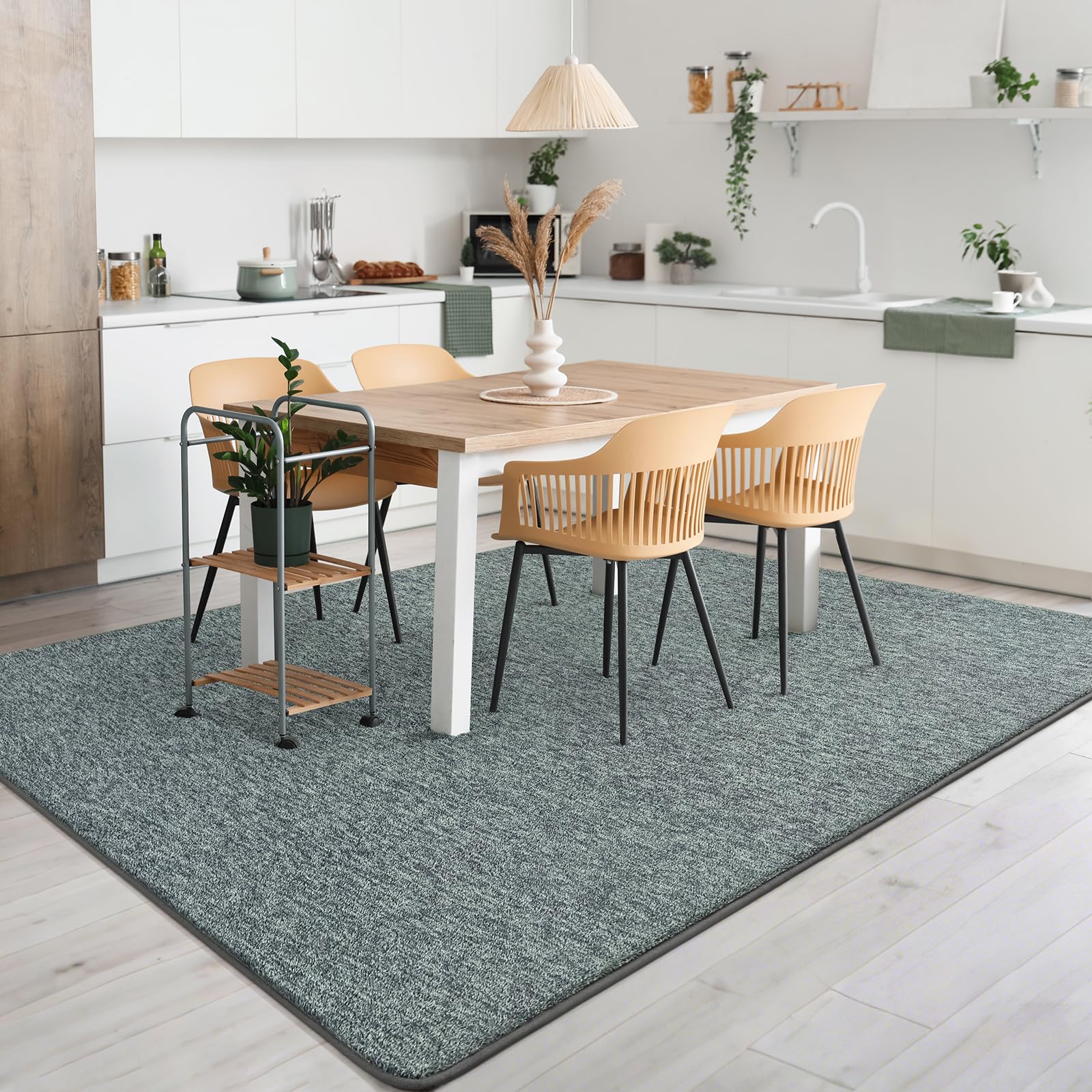 AROGAN 5x7 Area Rugs for Living Room Non Slip Bedroom Rug, Grey & Green