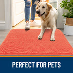 OLANLY Dog Door Mat for Muddy Paws 40x24, Super Absorbent Chenille Mud Mat