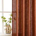MIULEE Burnt Orange Fall Linen Curtains 52x84 Inch for Bedroom Living Room