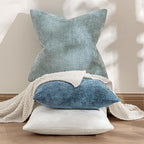 MIULEE Pack of 2 Couch Throw Pillow Covers 20x20 Inch Coastal Blue Modern Boho Accent Decorative Pillow Covers Soft Chenille Farmhouse Cushion Covers for Home Decor Bed Sofa Living Room