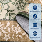 GarveeHome Terracotta Olive Sage Green 2x6 Washable Kitchen Runner Rugs Non Slip Provence Botanical Grove Vintage Boho Cottage Long Rug for Hallways Bedroom TPE Rubber Backing