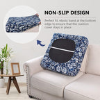 hyha Printed Couch Cushion Covers, Floral Sofa Covers Washable for 2 Cushion Couch, Stretch Pattern Outdoor Cushion Covers for Patio Furniture with Elastic Bottom(Medium, Baroque)