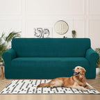 U-NICE HOME 4 Seater Stretch Couch Cover for 3 Cushion Sofa, Blue