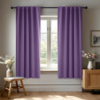 Deconovo Short Blackout Curtains for Small Windows Thermal Insulated Rod Pocket and Back Tab Curtains 42Wx45L Inch Purple Grape 2 Panels