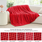 BEDELITE Fleece Throw Blanket for Couch & Bed - 3D Jacquard Decorative Red Blanket, Super Soft and Cozy Warm Fuzzy Blanket All Seasons Suitable, 50x60Inches