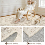 Luxturiy Area Rugs 9x12 Living Room: Bedroom Washable Carpet Beige/Ivory