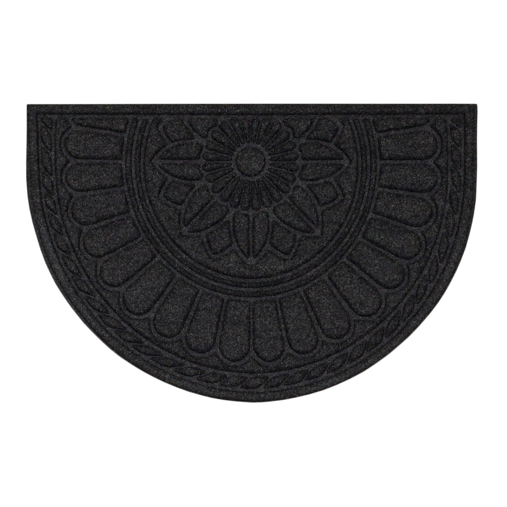 Mohawk Home Entryway Door Mat 2' X 3' All Weather Outdoor Non Slip Recycled Rubber Doormat, Rope Impressions Black