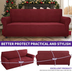 ZNSAYOTX Stretch Oversized Couch Cover Universal Sofa Covers for Living Room Dogs Pet Furniture Protector Spandex Extra Large Sofa Slipcovers with Anti Slip Foam Sticks (Wine Red, XL Sofa)