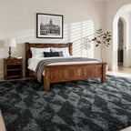 9x12 Ft Extra Large Shag Rugs for Bedroom Living Room for Men Boys, Tie Dyed Ultra Soft Fluffy Furry Area Rug for Indoor Floor, Aesthetic Carpet for Home Decor (Black Grey)
